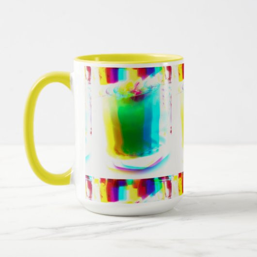 Abstracte Popart Primaire Regenboog Drink Mok (Links)
