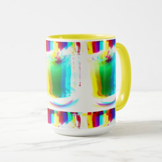 Abstracte Popart Primaire Regenboog Drink Mok (Voorkant rechts)