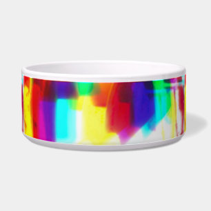 Abstracte Popart Primaire Regenboog Keramische Pet Voerbakje
