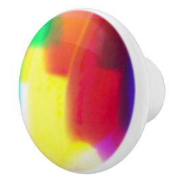 Abstracte Popart Primaire Regenboog Keramische Tre Knop