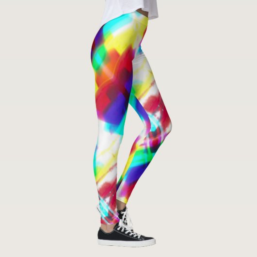 Abstracte Popart Primaire Regenboog Leggings (Rechts)