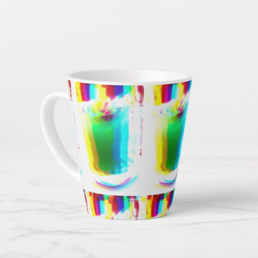 Abstracte Popart Primary Rainbow Drink Latte Mok (Linkerhoek)