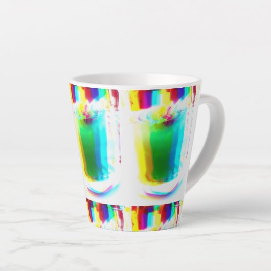 Abstracte Popart Primary Rainbow Drink Latte Mok (Rechterhoek)
