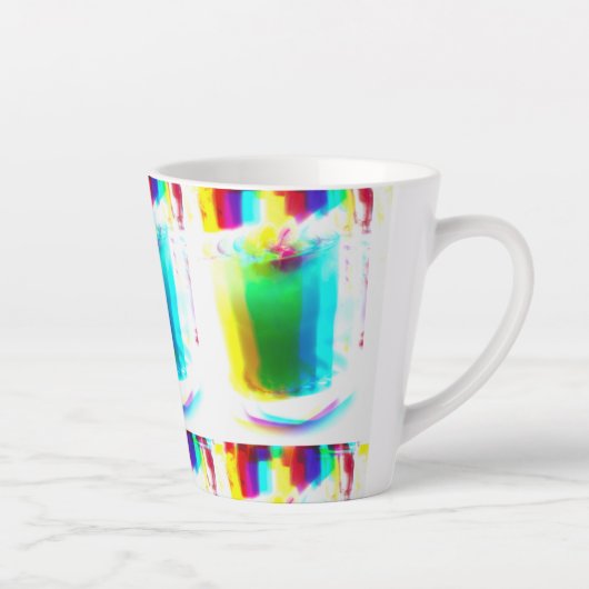 Abstracte Popart Primary Rainbow Drink Latte Mok (Rechts)