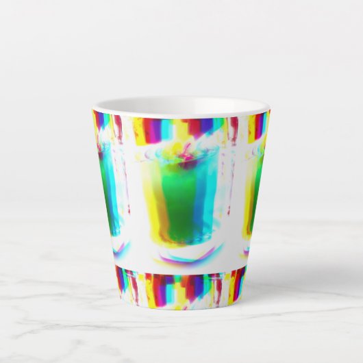 Abstracte Popart Primary Rainbow Drink Latte Mok (Voorkant)