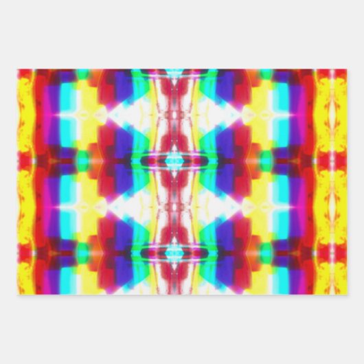 Abstracte Popart Rainbow Wrapping FlatSheet Set Inpakpapier Vel (Voorkant 2)