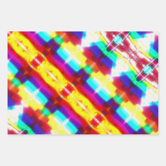 Abstracte Popart Rainbow Wrapping FlatSheet Set Inpakpapier Vel (Voorkant)