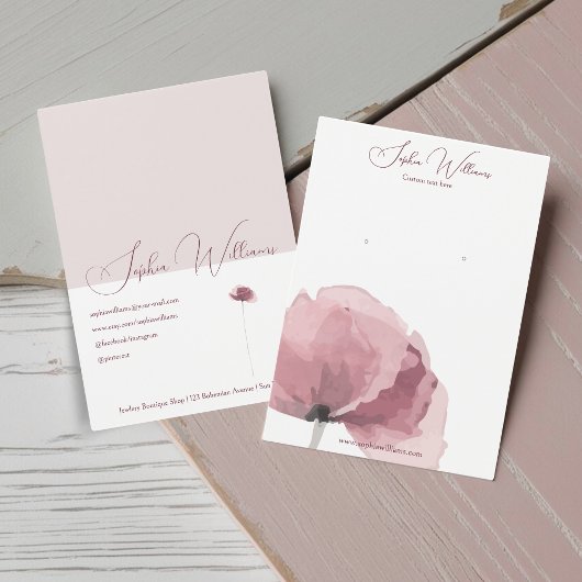 Abstracte Poppy Oorbel Sieraden Display Kaart