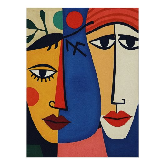 Abstracte portretkunst perfect poster (Voorkant)