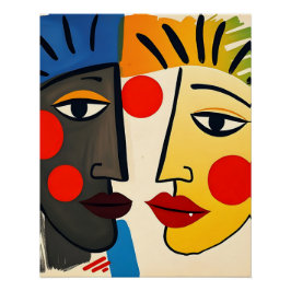 Abstracte portretkunst perfect poster