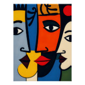 Abstracte portretkunst perfect poster (Voorkant)