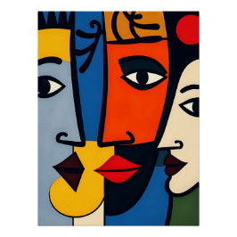 Abstracte portretkunst perfect poster