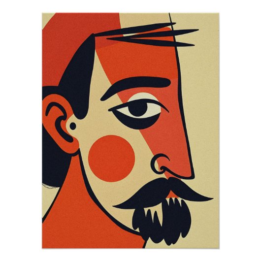 Abstracte portretkunst perfect poster (Voorkant)