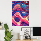 Abstracte Poster Met Stromende Kunst Voor Thuismur (Thuiskantoor)