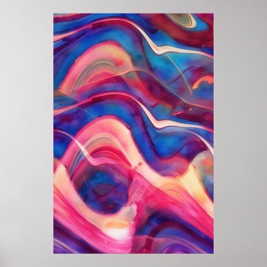Abstracte Poster Met Stromende Kunst Voor Thuismur (Voorkant)