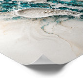 Abstracte Posterprint Teal Geode Wandkunst Poster (Hoek)