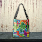 Abstracte potcactussen crossbody tas