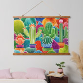 Abstracte potcactussen hangend wandkleed (Slaapkamer)