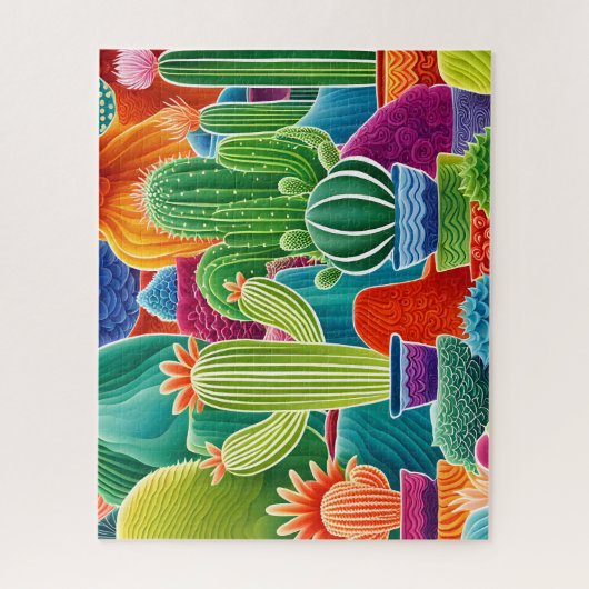 Abstracte potcactussen legpuzzel (Verticaal)