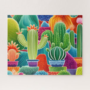 Abstracte potcactussen legpuzzel