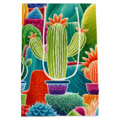Abstracte potcactussen medium cadeauzakje (Achterkant)