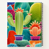 Abstracte Potcactussen Met Tekst op de Omslag Notitieboek (Achterkant)