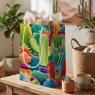 Abstracte Potted Cacti Klein Cadeauzakje