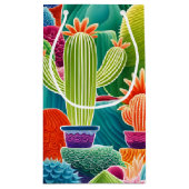 Abstracte Potted Cacti Klein Cadeauzakje (Achterkant)
