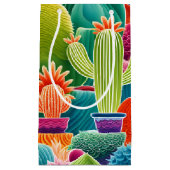 Abstracte Potted Cacti Klein Cadeauzakje (Voorkant)