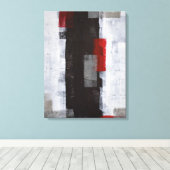 abstracte 'Power Trip' zwarte en witte kunst Canvas Afdruk (Insitu (Houten vloer))