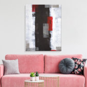 abstracte 'Power Trip' zwarte en witte kunst Canvas Afdruk (Insitu (Woonkamer))