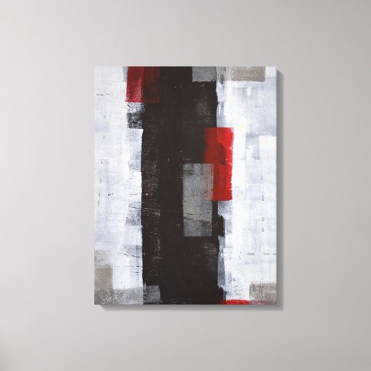 abstracte 'Power Trip' zwarte en witte kunst Canvas Afdruk (Voorkant)
