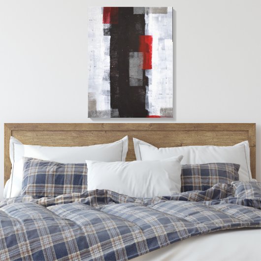 abstracte 'Power Trip' zwarte en witte kunst Canvas Afdruk (Insitu (Slaapkamer))