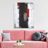 abstracte 'Power Trip' zwarte en witte kunst Canvas Afdruk (Insitu (Woonkamer))