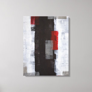 abstracte 'Power Trip' zwarte en witte kunst Canvas Afdruk