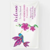 Abstracte prachtige Hummingbird en Flowers Spandoek (Verticaal)