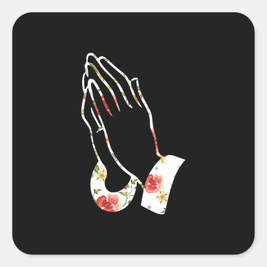 Abstracte Praying Hands Illustratie Vierkante Sticker (Voorkant)