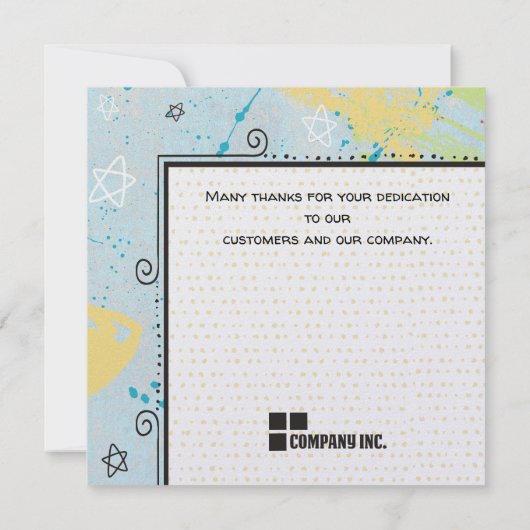 abstracte prijs voor waardering van topuitvoerend  bedankkaart (Achterkant)