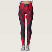 Abstracte print | Crimson Noir Leggings (Voorkant)