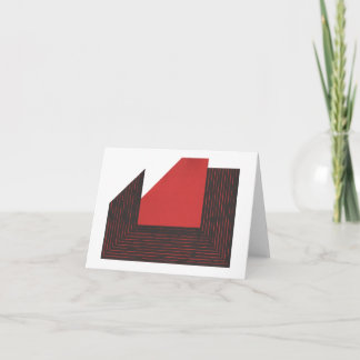 Abstracte print in rood en zwart -Thank you Card Bedankkaart