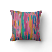 Abstracte print met roze penseelstreken
