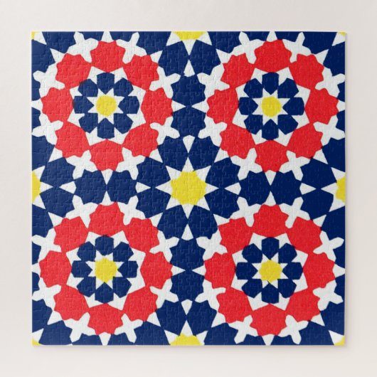 abstracte print met sterren en x-en legpuzzel (Verticaal)