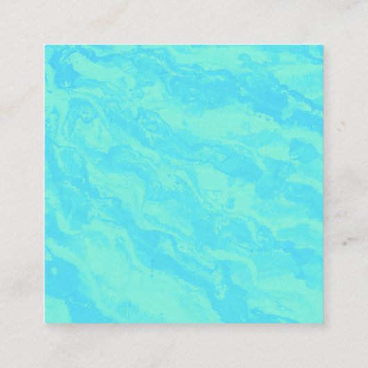 Abstracte Print Seafoam Groene Sieraden Display Ka Vierkante Visitekaartje (Achterkant)