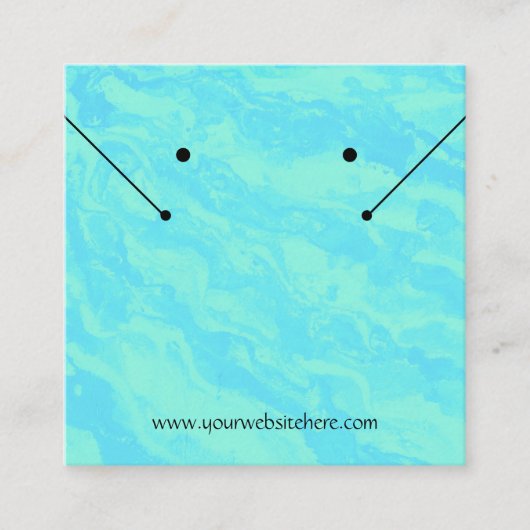 Abstracte Print Seafoam Groene Sieraden Display Ka Vierkante Visitekaartje (Voorkant)