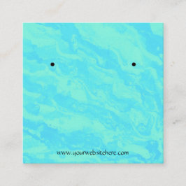 Abstracte print zeeschuim groene oorbellen display vierkante visitekaartje