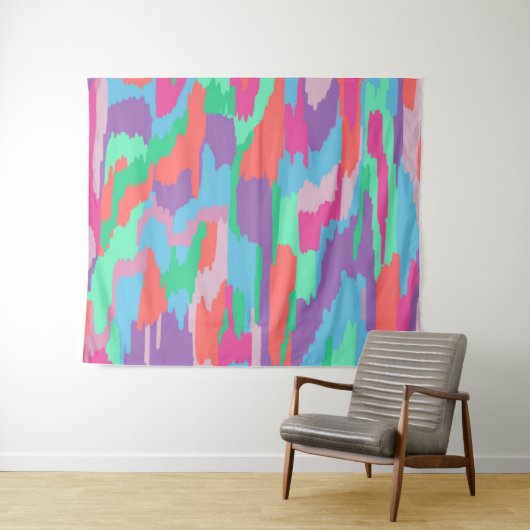 Abstracte printer voor pastalletjes wandkleed (In Situ (horizontaal))