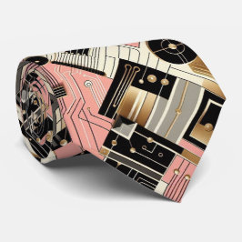 Abstracte printplaat - Retro Midden Jaren 50 Moder Stropdas