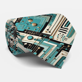 Abstracte printplaat - Retro Midden Jaren 50 Moder Stropdas