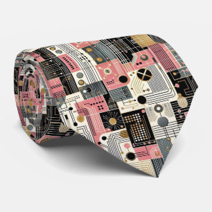 Abstracte printplaat - Retro Midden Jaren 50 Moder Stropdas