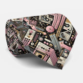 Abstracte printplaat - Retro Midden Jaren 50 Moder Stropdas (Opgerold)